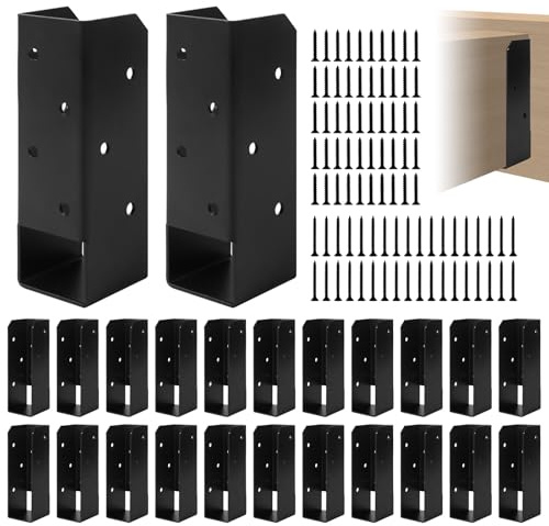 Rasugarlary Concealed Joist Hangers, 2x6 Joist Hanger Mounting Joist Bracket with Screws for 2x6 Beam,Swing, Handrail,Fence, 24 Pcs