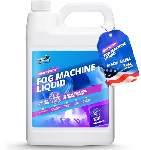Máquina de humo líquido de 1 galón, niebla de máquina de humo de grado profesional, jugo de niebla de alta densidad para nebulizadores de 400-1500 W, líquido de niebla a base de agua para niebla ultra