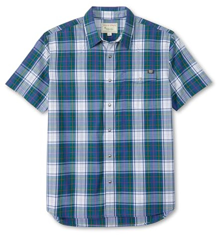 Field & Stream Men's Covey Back Short Sleeve Casual Shirt, Waterfall Plaid, X-Large