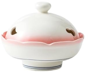 Ceramic Ramen Soup Bowl with Lid Large Pink Dessert Salad Bowl for Ice Cream and Cold Dishes