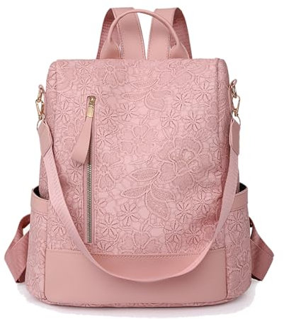 Ttiy Zaino da donna alla moda, borsa a tracolla antifurto, zaino da viaggio, casual, per donne e donne, 1 pezzo, rosa, rosa, 32*14*35CM
