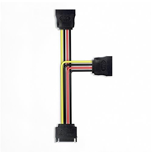 Brightium Cavo di alimentazione SATA/M-2xSATA/H, maschio-2xfemmina, colore: Nero, Rosso e Giallo