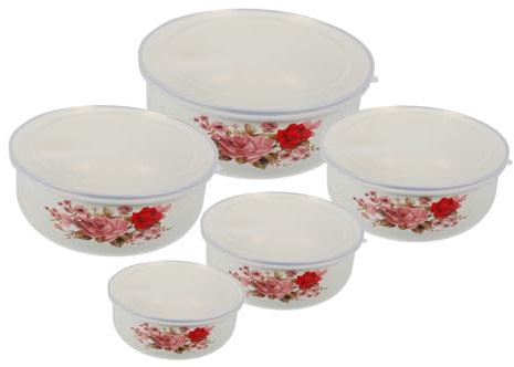 Alipis 5pezzi Ciotole Smaltate Con Ciotole Per Zuppa Contenitori Per Frutta Noodles Istantanei Per Mescolare Uova