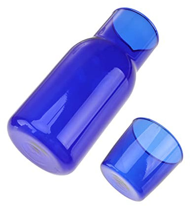 Cabilock Juego de Vaso de Vidrio y Hervidor de Agua Azul Botella de Agua a Prueba de Fugas Utensilios para Set para Casa y Oficina para Fiestas y Picnics