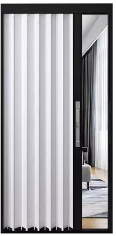 Concertina Accordion Folding Door, Internal Aluminum Bi-Folding with Lock & Key, Space Saving Solution for Kitchen and Bathroom
