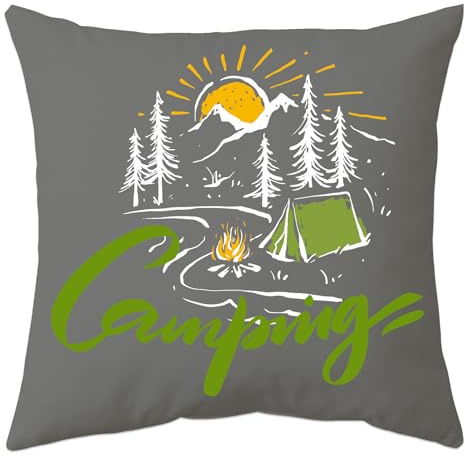 trabag Camping Geschenke Kissenbezug - Männerkissen,Camping Zubehör, CampingGeschenke, Campin Wohnwagen Gadgets, Wohnmobil Deko, Wohnmobil Geschenk, Geschenke für Camp, CampingKissenbezug (45x45cm)