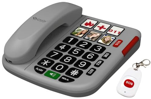 simvalley Communications Büro-Telefon: Senioren-Notruf-Telefon, Garantruf Easy, Versandrückläufer (Komfort, schnurgebunden, Seniorenhandy)