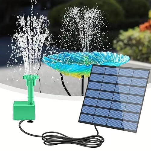 Solar Springbrunnen für Außen, Solarbrunnen für Draussen mit 8 Düsen Solar Gartenbrunnen, Teichpumpe Solar, Vogeltränke Solar, Pool Springbrunnen, Solar Wasserpumpe Klein