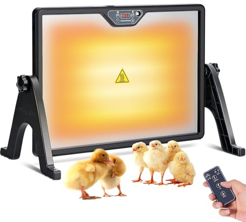 Svauoumu Wärmeplatte Küken 40 X 30 cm,30-75℃ Hühnchen Coop Heizung,Küken Wärmeplatte mit Fernbedienung,Beidseitig Kratzfest 360° Drehbar Hühnchen Coop Heizung für Kükenbox & Brutstätten,Hunde,Katzen