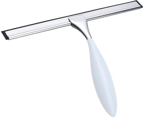 Generico Tergivetro for Doccia in Gomma siliconica, raschia vetri, Manico Bianco, Gancio, 14'' Pollici, Bagno, Cucina, casa(1pc 12in Squeegee)