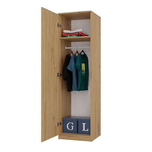 CDF Kleiderschrank Breit Kinderzimmer Schlafzimmer Schrank Moderne Look Alles für die Montage Inklusive Garderobenschrank Klamotten Spielzeuge - SD 50 cm Eiche Artisan