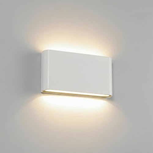 Voltix 12W Applique da Parete LED Moderna per Esterni e Interni, Lampada da Muro in Alluminio Impermeabile IP65, Luce per Giardino, Corridoio, Bagno, Soggiorno, Scale (Luce Calda - 3000K)