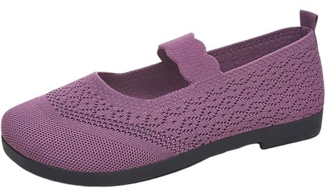 Zapatos ortopédicos para mujer, zapatillas de malla para mujer, zapatillas de deporte para diabéticos, punta redonda, zapatos de verano, transpirables, ligeros, informales, suaves y cómodas, morado