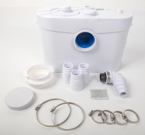 Slim 700W 4 Inlets Sewerage Pump Macerator Toilet Heavy Duty Waste Water Pump for Toilet Sink Basin Shower Bathtub