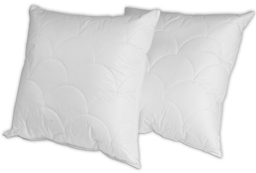 Merino-Betten Hochwertiges Kopfkissen 20x20 Set | Schlafkissen | Innenkissen mit verstepptem Bezug | Serie Wolke