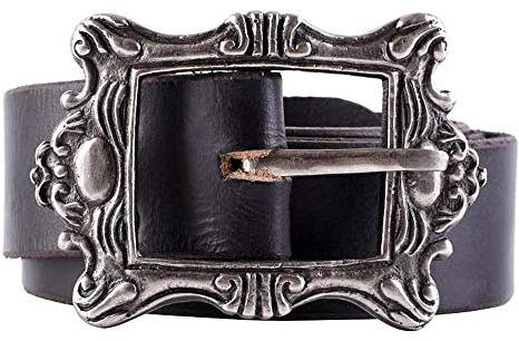 Battle-Merchant Ceinture de pirate avec boucle en laiton antique - Noir - Medium