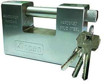 KIPPEN 2010C Lucchetto Antiscasso con Corpo in Acciaio Cementato Monoblocco MM.90, Argento, 90 mm, 1 Pezzo