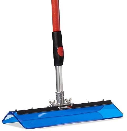 Ausziehbarer Universalschieber - beseitigt Schnee, Wasser, Eis | ADEtele | 50cm | LKW-Auflieger, PV-Anlagen, Schneeschieber, Wasserschieber, Teleskopstiel | Made in Germany | SCHNEEADE