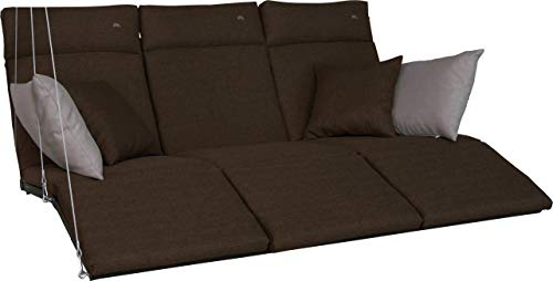 ANGERER Hollywoodschaukel Auflage Lounge Smart braun | passend für viele 3-Sitzer Hollywoodschaukeln, Schaukelauflage mit Reißverschluss, abziehbar & waschbar, Made in Germany