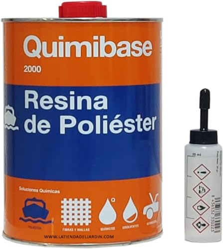 Suinga Kit Résine Polyester 1 kg pour réparations + Catalyseur de peroxyde 20 g