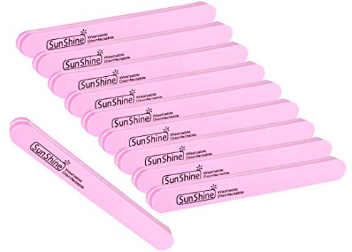 PROFICO 10 Stück Profi Nagelpuffer Buffer Gerade 240/320 Doppelseitge Buffer Nagelfeile Schmirgel Boards Feine Körnung für natürliche Nägel Gel Nägel Nagelfeile Gelnägel für Maniküre & Pediküre(Rosa)