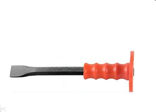 Scalpello piatto in ferro con protezione 250 x 16 mm, scalpello per muratore per pietra, piastrelle, muratura, punta piatta