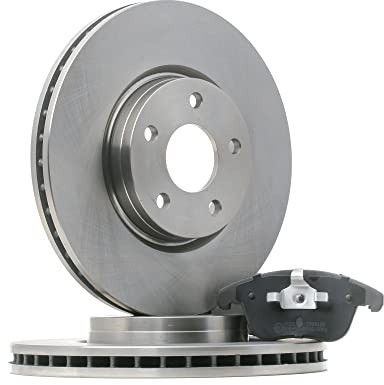 RIDEX 3405B0860 Juego para eje Kit de discos de freno y pastillas Delantero con clip de émbolo Compatible con FORD MONDEO IV Turnier BA7