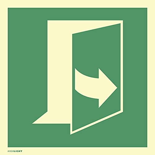 Aufkleber Tür öffnet durch Ziehen auf der linken Seite,Folie,nachleuchtend,160-mcd,100x100mm