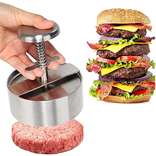 Hamburgerpresse, Edelstahl In Lebensmittelqualität, Skala-Tisch-Hamburgerform, Antihaft, Für Burger, Hamburger, Cheeseburger, Patties, Frikadellen, Bratpfanne, Grill (1 PCS)