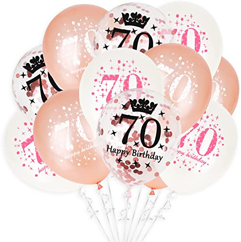GoldRock Luftballon 70 Geburtstag Deko,15 Stk 70. Geburtstag Frau Männer,70. Geburtstage Deko Ballon,Party Deco Geburtstage 70 Mann Frauen,Happy Birthday Ballon 70 Jahre Dekoration,Deco 70 Geburtstags