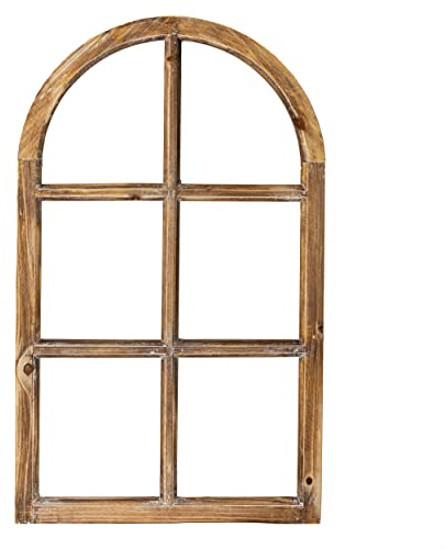 Blümelhuber Deko Vintage Stallfenster im Landhausstil mit Halbbogen - Boho Deko Fenster - Boho Hochzeitsdeko Holzfenster