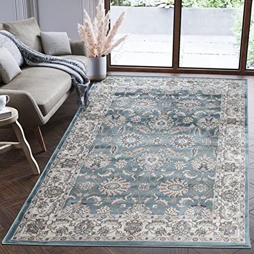 Mazovia Tappeto Corridoio 80x150cm Blu Classico Morbido Facile da Pulire