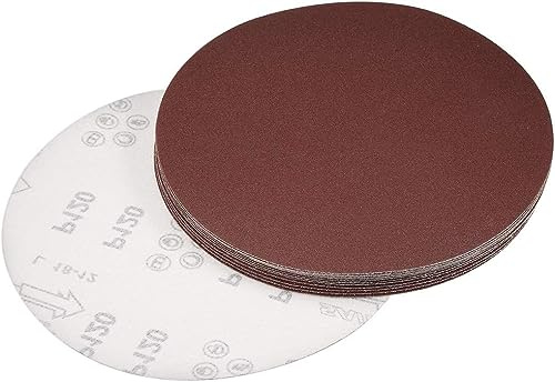TA-VIGOR 15Pcs 200mm PSA Sanding Discs, 120 Grit 8 Inch Self Adhesive Stickyback Sandpaper Discs, Aluminum Oxide Sandpaper for DA Sander, Sand Automotive Car Paint, Wood, Metal