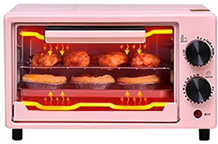 IGASHI Applicateur de gâteau Rotatif électrique réglable 12L Mini Four électrique Multifonctionnel Pain Grille-Pain Pizza gâteau Cuisson Gril Automatique Poulet rôti Machine (Color : Pink)