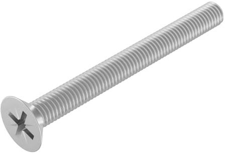 SECCARO Lot de 20 tornillos de cabeza avellanada M5 x 50 mm de acero inoxidable V2A VA A2 DIN 965 Phillips PZ Rosca completa