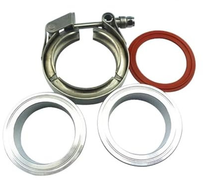 Muzhen Store Flangia in lega di alluminio con morsetto a banda V rapido da 1,5-5,0 pollici con anello di tenuta for montaggio fisso del tubo di scarico dell'auto (Color : 2.0inch)