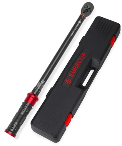 SUERCUP 1/2-Inch Click Torque Wrench- 40-320FT.LB/54.2-433.6Nm Dual-Direction Adjustable 72 Tooth Drive Click Torque Wrench with Storage Case for Product Assembly and Car Repair