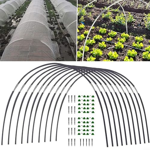 ZYNCUE Tunnelbögen für Hochbeete, abnehmbare Fiberglas-Stützreifen, Rahmen, Wachstunnel, Gartenreifen für Gemüse, Pflanzen, Ernte, Obst und Garten, Gemüse, Pflanzenschutz (2)