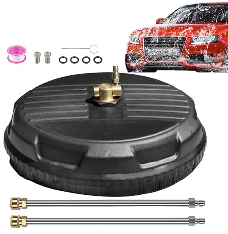 Accessorio per pulitore ad alta pressione, pulitore per idropulitrice ad alta pressione, pulitore per calcestruzzo robusto da 15 pollici, accoppiatore rapido da 1/4 pollici, pulizia potente per
