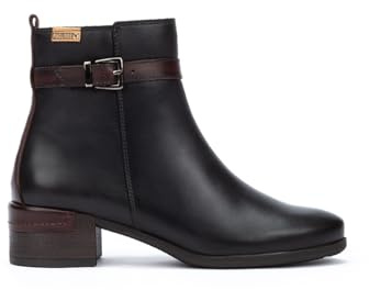 Pikolinos Malaga Botines de Tacón Mujer | en Cuero | Cremallera | Negro