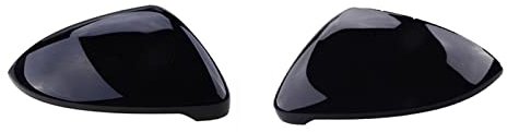 Rückspiegel Spiegelkappen Glänzend Schwarze Seitenspiegelkappen Für VW Für Golf 7 MK7 MK7.5 Für GTI R Für GTE Für GTD 2013–2020 Rückspiegelabdeckung Flügel Spiegelkappe(1 Paar)