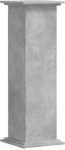 vidaXL Pflanzenständer, Blumenständer Hohle Konstruktion, Dekosäule Podest für Pflanzen Dekoartikel, Blumenhocker Blumensäule, Betongrau Holzwerkstoff