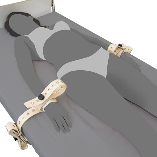 KlinikBondage Hand-Fesseln 2er Bondage-Set BDSM Fessel-Set I Bett-Fesseln hogtied Fixierung sehr stabil - Premium Sexspielzeug I weiß I handgefertigt aus Baumwolle I für alle Bett-Typen