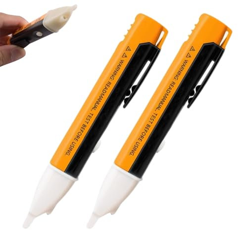 2 PCS Non Contact Voltage Tester Pen,Electric Tester Pen,Voltage Detector Pen,Tester Range 90V to 1000V with LED Flashlight Adjustable Sensitivity