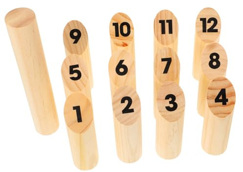 BESPORTBLE Holz Wurfspiel Set Nummeriert Block Werfen Spiel Indoor Outdoor Wurf Spiele Für Junge Mädchen Und Erwachsene