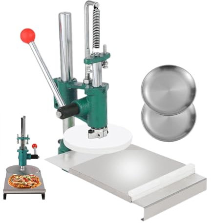 forplubossmmp Macchina per Pressare L'Impasto Manuale + 2 Piastre, Macchina per Formare La Pizza in Acciaio Inossidabile con Piastra di Pressione Antiaderente, Macchina per Pressare La Pasta A Mano