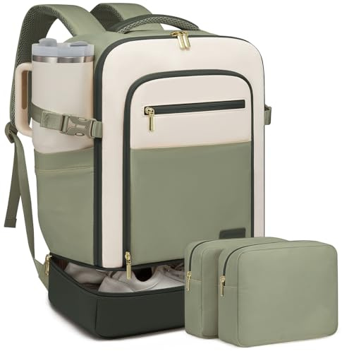 LOVEVOOK Handgepäck Reiserucksack mit separatem Schuhfach, 40L Rucksack Damen Groß mit Nass- und Trockenfach, Travel Backpack Kofferrucksack Carry On Luggage für Trip Reise