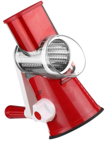 PRETYZOOM Affettatrice Rotante Multifunzionale con per Verdure Base Ventosa Antiscivolo Taglierina Sicura per Patate e Cetrioli Rosso