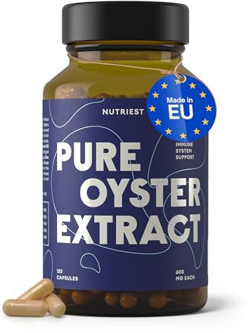 Nutriest Oyster Extract (120 Capsules) – 100% Freeze-Dried Oyster Extract | Zinc, Selenium & Vitamin B12 | Energy, Fertility & Reproduction