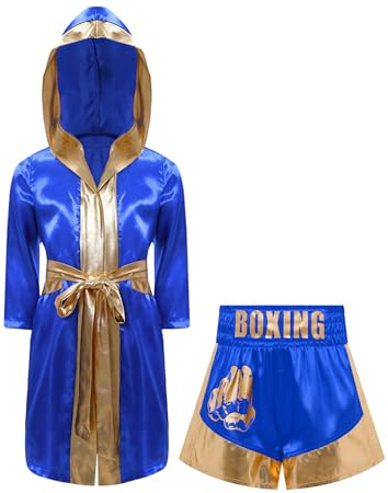 Freebily Boxning Badrock för Barn och Tonåringar med Muay Thailändska MMA Kickboxning Martial Arts Trunks Boxningskläder Combat Combat Träningsoverall Tävlingsdräkt, Typ D, 7-8 anni